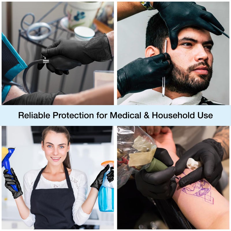 1st Choice Black Nitrile Gloves, Large, Box of 100, Disposable, Latex Free, Exam Grade, Glove for Cooking - 4 mil - Image 3